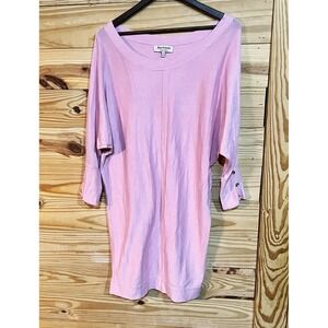 Vintage Juicy Couture Pink Y2K Bodycon Batwing Sleeve Sweater Dress Women's M